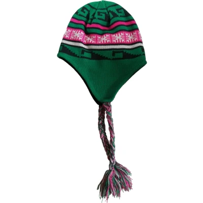 Afbeelding van kinder eskimo muts groen roze wit