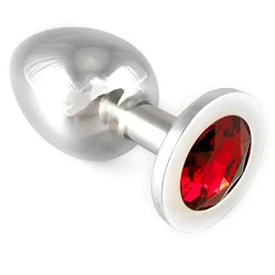 Afbeelding van Rimba Bondage Play Buttplug GROOT met rood kristal