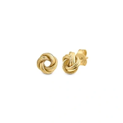 Afbeelding van Amberta Allure Dames 9K Gouden Knoop Oorbellen: Oorbellen