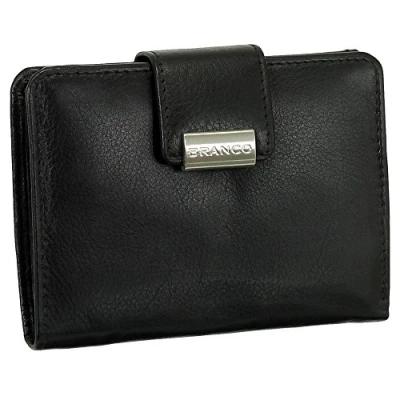 Afbeelding van Luxe lederen dames portemonnee XXL met drukknop 10 cm vers. Kleuren, zwart, Breite ca. / Höhe 13 Tiefe 3 cm, Modern
