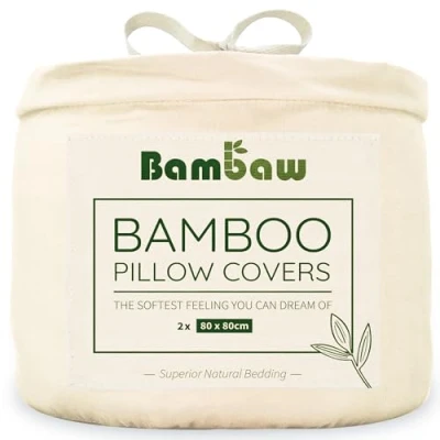 Afbeelding van Bamboe Kussenslopen Eco Kussensloop 80cm bij Luxe Beddengoed Hypoallergeen Puur Rayon Ultra ademende Stof Ivoor Bambaw