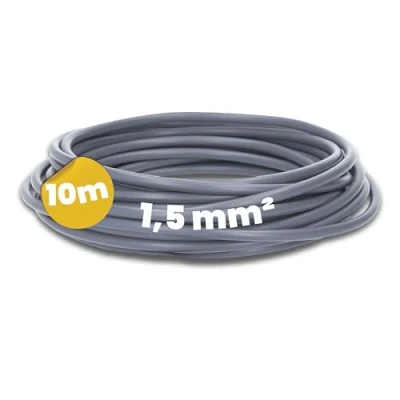 Afbeelding van Kalitec 10 meter H07V K 1,5 mm² grijze bedradingskabel I kernkabel flexibel PVC enkeladerig meeraderig 1,5mm2 bedrading fijnaderig enkele kabel massief schakeldraad