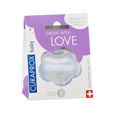 Afbeelding van Curaprox fopspeen, blauwe met opbergdoos, maat 0; vanaf de geboorte van alle leeftijden, pacifier, soothie, blauw, 1 stuk