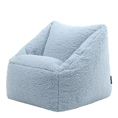 Afbeelding van icon &quot;Teddybeer&quot; Kinderzitzakken, Blauw, Zitzak Kind van Imitatiebont, Zitzakstoel met Vulling, Woonkamerzitzakken