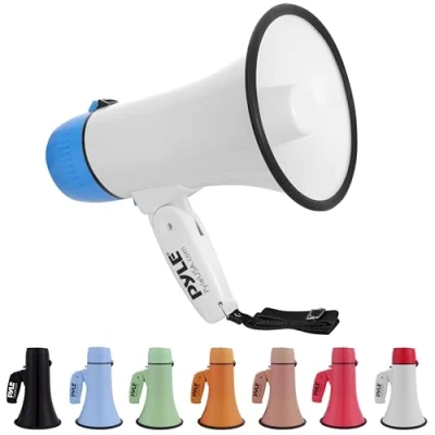Afbeelding van Pyle Megafoon Luidspreker PA Bullhorn Luidsprekerhoorn Draagbare met Sirene en Verstelbaar Volume 20Watt Ideaal voor Voetbal, Hockey, Basketbal, Coaches