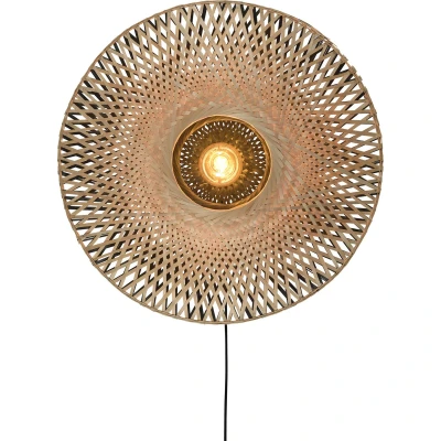 Afbeelding van GOOD&amp;MOJO Wandlamp Kalimantan Bamboe Ø87cm Bruin