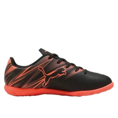 Afbeelding van Puma Attacanto IT JR Unisex Zaalvoetbalschoenen voor kinderen, Maat: 38, Black/glowing red Kunststof