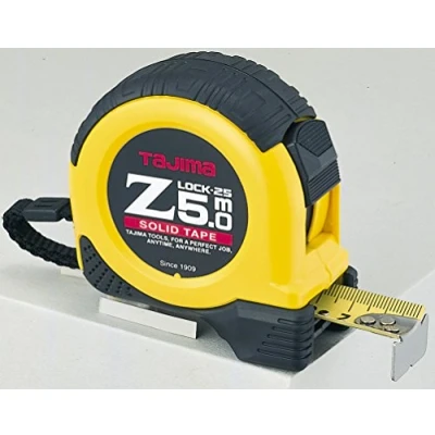 Afbeelding van Tajima Zakbandmaat Z Lock 5 m/25 mm geel, met elastomeer