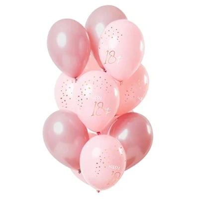 Afbeelding van Folat Ballonnen Elegant Lush Blush 18 jaar 30 cm 12 stuks