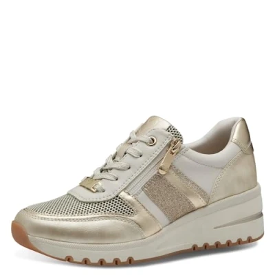 Afbeelding van Marco Tozzi 2 23732 44 Damessneakers, crème, 38 EU, EU