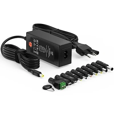 Afbeelding van Zolt 45 W, universele voedingsadapter, AC naar DC 5 V, 6 7,5 9 12 13,5 15 1 A, 2 3 voedingstransformator, met 10 aansluitingen voor huishoudelijke elektronica, max. 3000 mA