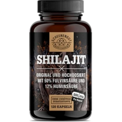 Afbeelding van Shilajit Het originele, belangrijk: 10.000 mg verwerkt per dosis (10:1 extract) + 50% fulvinzuur 12% huminezuur capsules hoge laboratorium getest DE SCHEUNENGUT®