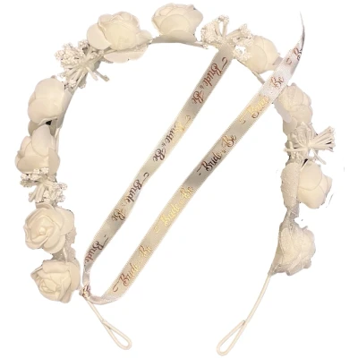 Afbeelding van Diadeem Vrijgezellen Feest Witte Bloemen Bride To Be