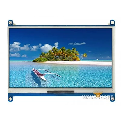 Afbeelding van Waveshare 7 inch Display for Raspberry Pi 4 Resistive Touchscreen 1024x600 Resolution HDMI LCD IPS Monitor with 170View Angle Support All Driver Provided/PC(No touch PC)