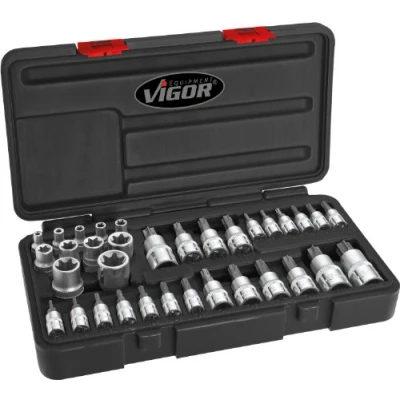 Afbeelding van Vigor V1781 Dopsleutel bitinzetset 1/4 (6.3 mm) 34 delig