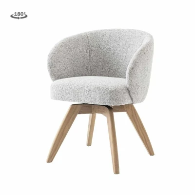Afbeelding van Brescia Armstoel fabric Puente 09 light grey (draaibaar)