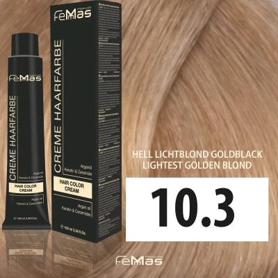 Afbeelding van Femmas (10.3) Haarverf Licht Blond Goud 100ml