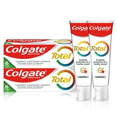 Afbeelding van Colgate Total Original tandpasta (2 x 75 ml) tegen cariës en tandplak Beschermt het tandglazuur