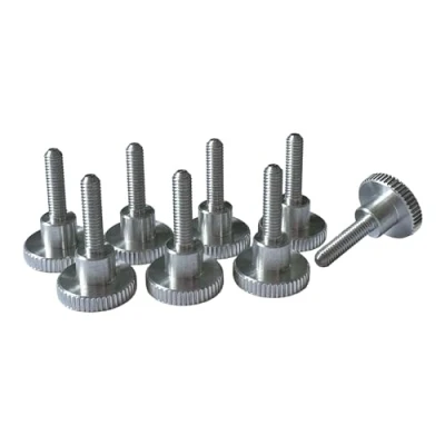 Afbeelding van PrecisionGeek kartelschroeven M4 x 16 mm, aluminium, mm diameter, met schouder, rechte DIN 464 (8 stuks)