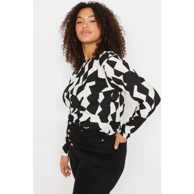 Afbeelding van Trendyol Standaard mouw lichaamskegel Veelkleurige gebreide blouse