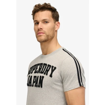 Afbeelding van Superdry Vintage Athletic Stripe Tshirt print, Heren, Maat: Small, sweat light grey marl