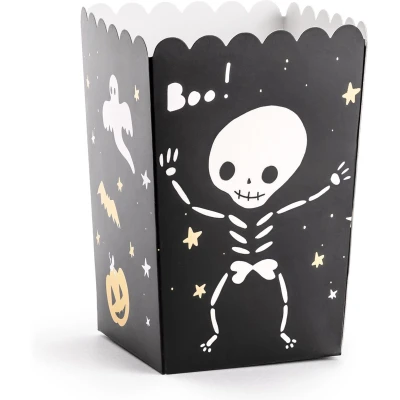 Afbeelding van Halloween Popcorn doosjes BOO! 6 stuks 7 x 12. 5 cm