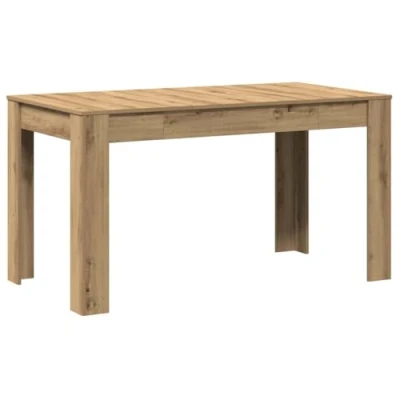 Afbeelding van Eettafel 140x74,5x76 cm bewerkt hout artisanaal eikenkleurig