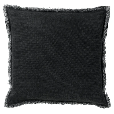 Afbeelding van Dutch Decor BURTO Sierkussen van gewassen katoen Raven 45x45 cm zwart