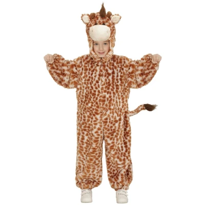 Afbeelding van Widmann Giraf Kostuum Jumpsuit Met Kap En Masker 98 Centimeter Eindeloos Lange Kind Bruin Maat 113 Carnavalskleding Verkleedkleding