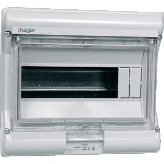 Afbeelding van Hager verdeler opbouw 8 10 modulen 1x din rail 236x210x114mm ve110f