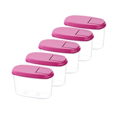 Afbeelding van strooidozen voorraaddozen Austrian Quality 1L (5 stuks) roze