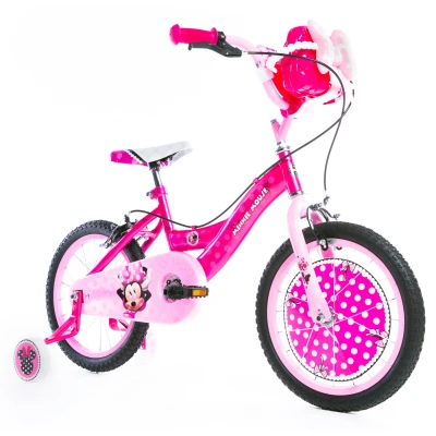 Afbeelding van Disney Minnie Mouse Meisjesfiets voor kinderen van 5 7 jaar. 16 Inch, inclusief zijwieltjes, verstelbaar zadel en uniek stuur met strik Officiële licentie fiets roze frame schattige kenmerken