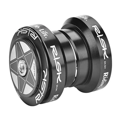 Afbeelding van Fietslager headset, geen vervaging aluminiumlegering 34 mm fiets headset voor 28,6 rechte stuurbuis vorklager(zwart)
