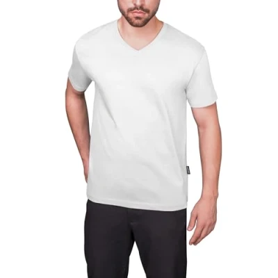 Afbeelding van Herenshirt &#039;Luxury V Neck Tee&#039; met korte mouwen White XL