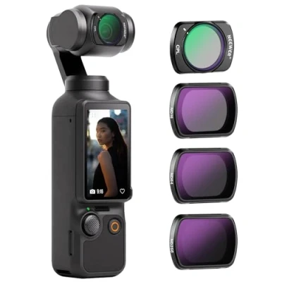 Afbeelding van NEEWER magnetische ND en CPL filterset compatibel met DJI OSMO Pocket 3, 4 stuks ND16 ND64 ND256 polarisatie neutrale dichtheidsfilter, meervoudig gecoat optisch HD glas/slank aluminium frame