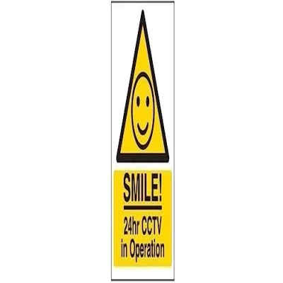 Afbeelding van V Safety Smile! 24Hr CCTV in operatie teken 150mm x 200mm 1mm stijve kunststof