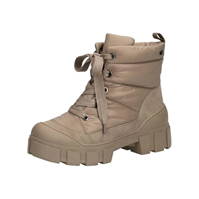Afbeelding van Caprice Veterboots Olive comb, Dames, Maat: 41, comb Imitatieleer/ textiel
