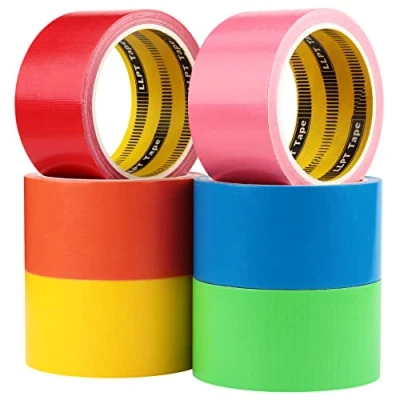 Afbeelding van LLPT Duct Tape 6 Premium Diverse Kleur Packs Stof Gaffer 50MM x 9M Inbegrepen Blauw Roze Geel Groen Oranje Rood (DT606)