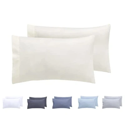 Afbeelding van Todocama Set van 2 kussenslopen, extra zacht, hypoallergeen, microvezel, 30 x 50 cm, beige