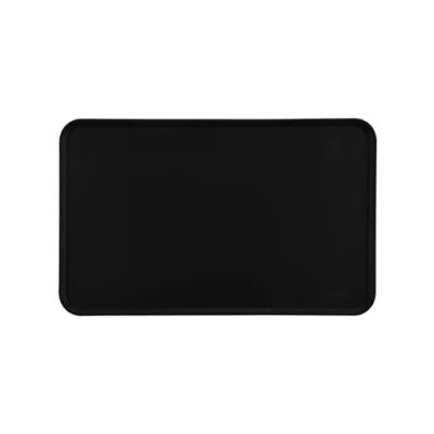 Afbeelding van Amazon Basics Mat voor onder voerbak, siliconen, waterbestendig, 47 x 29 cm, zwart, effen