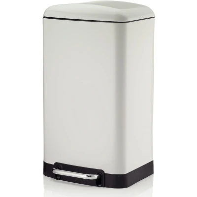 Afbeelding van Prullenbak Kela Davino Pedaal Silent Close 30L White