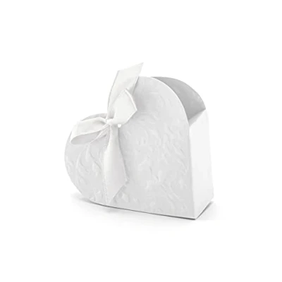 Afbeelding van Partydeco Doosje wit hart 10 stuks