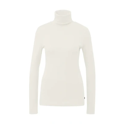 Afbeelding van QS Langarm MIT Rollkragen Longsleeve, Dames, Maat: Large, Ecru