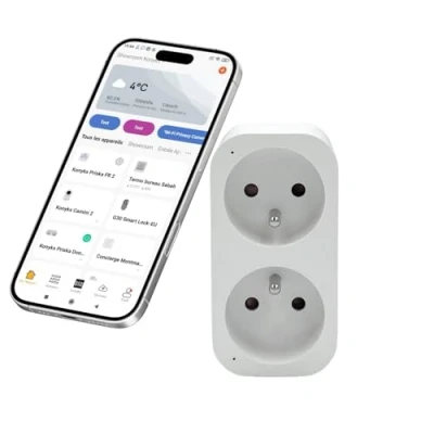 Afbeelding van Konyks Priska Duo FR Dual WLAN + BT, afstandsbediening aan/uit, bewaking van het verbruik de 2 apparaten tegelijk, compatibel met Smartlife en Tuya, Amazon Alexa Google Home