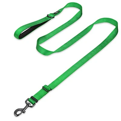 Afbeelding van Hyhug Pets Premium verbeterde verstelbare lengte riem met duurzaam nylon en super zacht neopreen gevoerd handvat voor middelgrote grote reuzenhonden. (L, limoengroen)