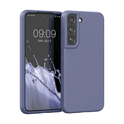 Afbeelding van kwmobile telefoonhoesje geschikt voor Samsung Galaxy S22 Hoesje met siliconen coating Smartphone case in lavendelgrijs mat