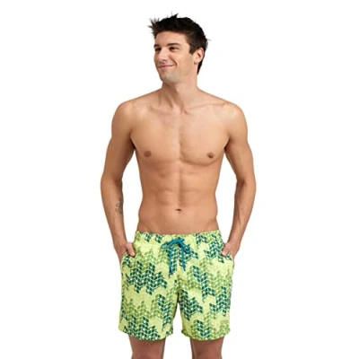 Afbeelding van ARENA Men&#039;s Beach Boxer Allover Swim Trunks, Soft Green Multi, M, M