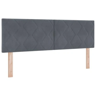 Afbeelding van vidaXL Hoofdbord Diamant Blokken Ontwerp Donkergrijs 160 cm Velvet