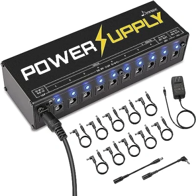 Afbeelding van Donner Gitaarpedaal voeding 10 geïsoleerde uitgang pedaal voor 9V/12V/18V effectpedalen (DP 1)