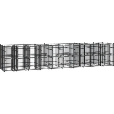 Afbeelding van vidaXL Hondenkennel 18,43 m² staal